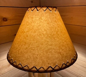 Rustic Oiled Kraft Laced Lamp Shade - 16" - Picture 1 of 8
