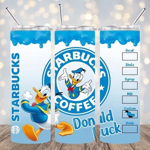 Donald Duck Inspired Coffee 20 oz Stainless Steel Tumbler Handmade - Picture 1 of 1