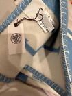 HERMES Baby Blanket H Logo White x Blue Color 90% Wool 10% Cashmere with Box