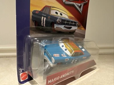 Disney Pixar Cars Mario Andretti Dinoco 400 Series, 2017 Mattel Foto 1 de 4