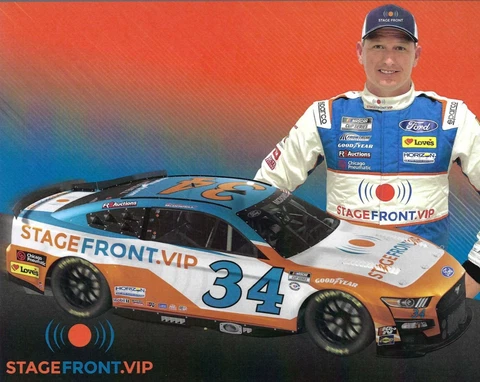 2023 MICHAEL MCDOWELL "STAGE FRONT VIP" #34 NASCAR CUP SERIES POSTCARD Cover