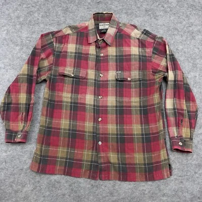 Camisa Denim De Colección Quiksilver QSD Agua Salada Para Hombre Grande Roja A Cuadros Manga Larga Años 90 Foto 1 de 4