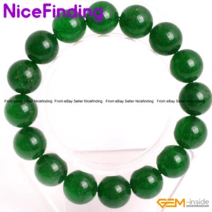 Pulsera elástica de jade verde con cuentas redondas joyería elástica Reiki 4 6 mm 8 mm 10 mm 12 - Imagen 1 de 32