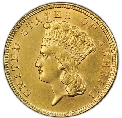 1854 $3 Three Dollar PCGS Cleaned - UNC Detail - Image 1 of 4