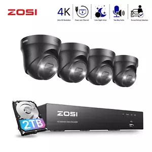 ZOSI 8CH 4K 8MP PoE Security Camera System with Spotlight AI NVR 2TB 2 Way Audio - Picture 1 of 9