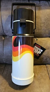 Vintage Rare 1978 Thermos 1L Touch Top Vacuum Server Autumn Swirl 2645 Pump NEW  - Picture 1 of 11