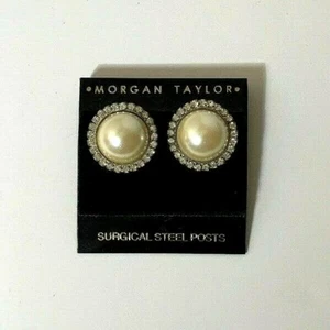 Morgan Taylor Earrings - Cubic Zirconia - Sparkling Fashion Vintage - New! - Picture 1 of 3