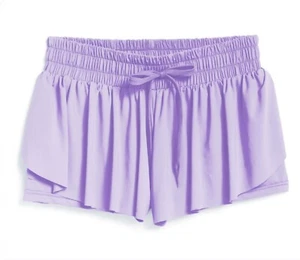 Leftear Athletic Dance Shorts Lined Lining Lavender Youth Girl's L Nylon Spandex - Picture 1 of 8