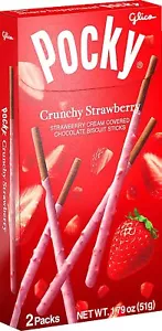 Pocky Crunchy Strawberry Covered Chocolate Biscuit Sticks 1.79 oz - Picture 1 of 4