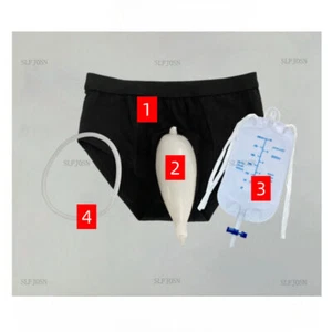 Male Urinal Leg Bag Silicone Urine Funnel Pee Holder Collector Catheter Wearable - Picture 1 of 18