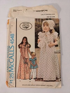Vestido McCalls Laura Ashley Niño Y Niña Gorro Y Bolso Patrón 4548 Talla 5 - Imagen 1 de 4