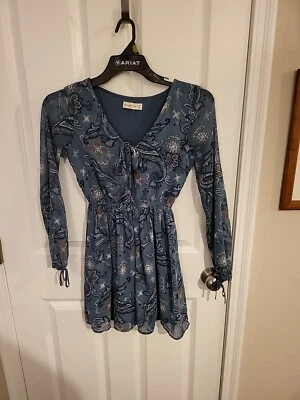 Mameluco Abercrombie & Fitch para mujer talla XS azul floral manga larga cintura ceñida  Foto 1 de 4