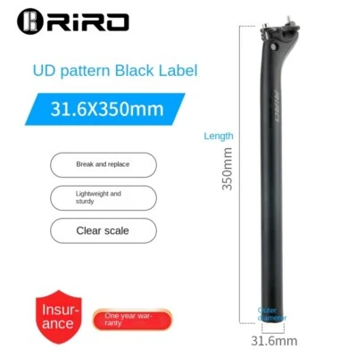 Tija de sillín de bicicleta RIRO MTB, poste cuentagotas de fibra de carbono completa 27,2/30,9/31,6 mm Foto 1 de 4