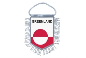 Mini Banner Fahne Wimpel Fensterspiegel Autos Landbanner Grönland Dänemark - Bild 1 von 1