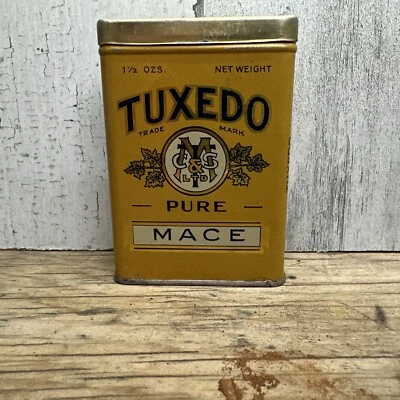 Vintage Tuxedo Coffee & Spice Co Tin - Mace - Calgary Alberta Canada Advertising - Image 1 of 4