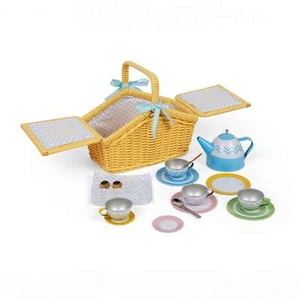 Juego de picnic Bigjigs Toys en cesta - Juego de té de la tarde para niños - Imagen 1 de 8