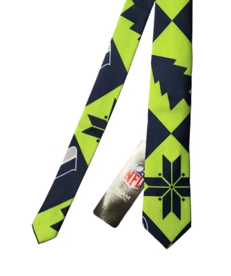 Seattle Seahawks NFL Team Apparel Skinny Short Necktie Mens Green Blue NWT New - Image 1 of 4