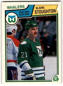 1983-84 O-Pee-Chee Blaine Stoughton #147 Hartford Whalers