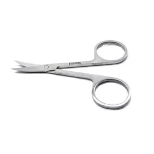 Sharp Curved Edge Cuticle Nail Scissors Arrow Point Silver Steel Small Hand Held - Picture 1 of 3