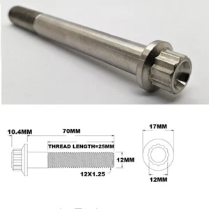 1X 12PT TITANIO M12X70MM PERNO 12 PUNTOS M12 X 70MM LARGO GRADO 5 M12X70MM - Imagen 1 de 2