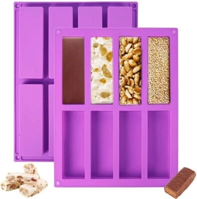 2 Stück Müsliriegel Form Silikon Antihaft, 8 Mulden Energieriegel Backform, S - Bild 1 von 4