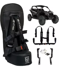 2017-2025 Can Am X3 Front or Rear Jump Bump Seat for Kids w/ Harness in black - Bild 1 von 3