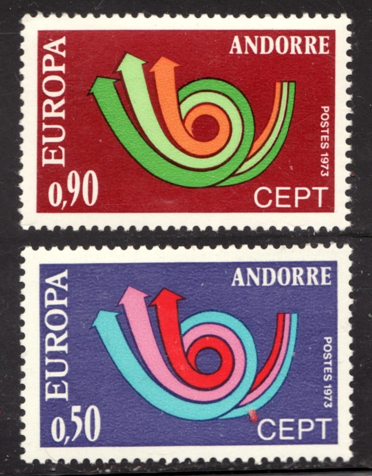 1973 Fr. Andorre Sc #219-20  Europa Cept - MNH stamp set Cv$20 - Image 1 of 1