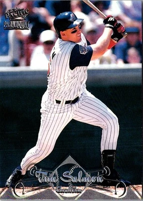 1998 Pacific Paramount Platinum Blue Tim Salmon #9 Anaheim Angels Baseball Card - Image 1 of 2