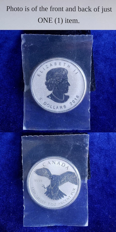 2016 Canada Birds Of Prey Peregrine Falcon 1 Oz 9999 Silver Rev Proof Sealed - Image 1 of 1