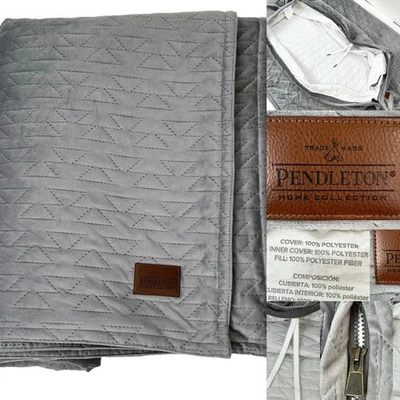 Pendleton Weighted Blanket Cooling Removable Cover 48x72 Zip Gray PolyVelvet - Image 1 of 4