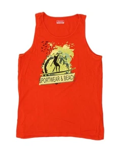 KAPPA Mens Graphic Vest Top XL Red Cotton BC16 - Picture 1 of 3