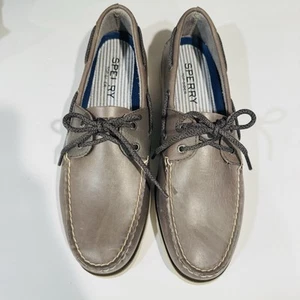 Scarpe da barca in pelle grigio ciliegia STS24100 stringate taglia 12 - Foto 1 di 16