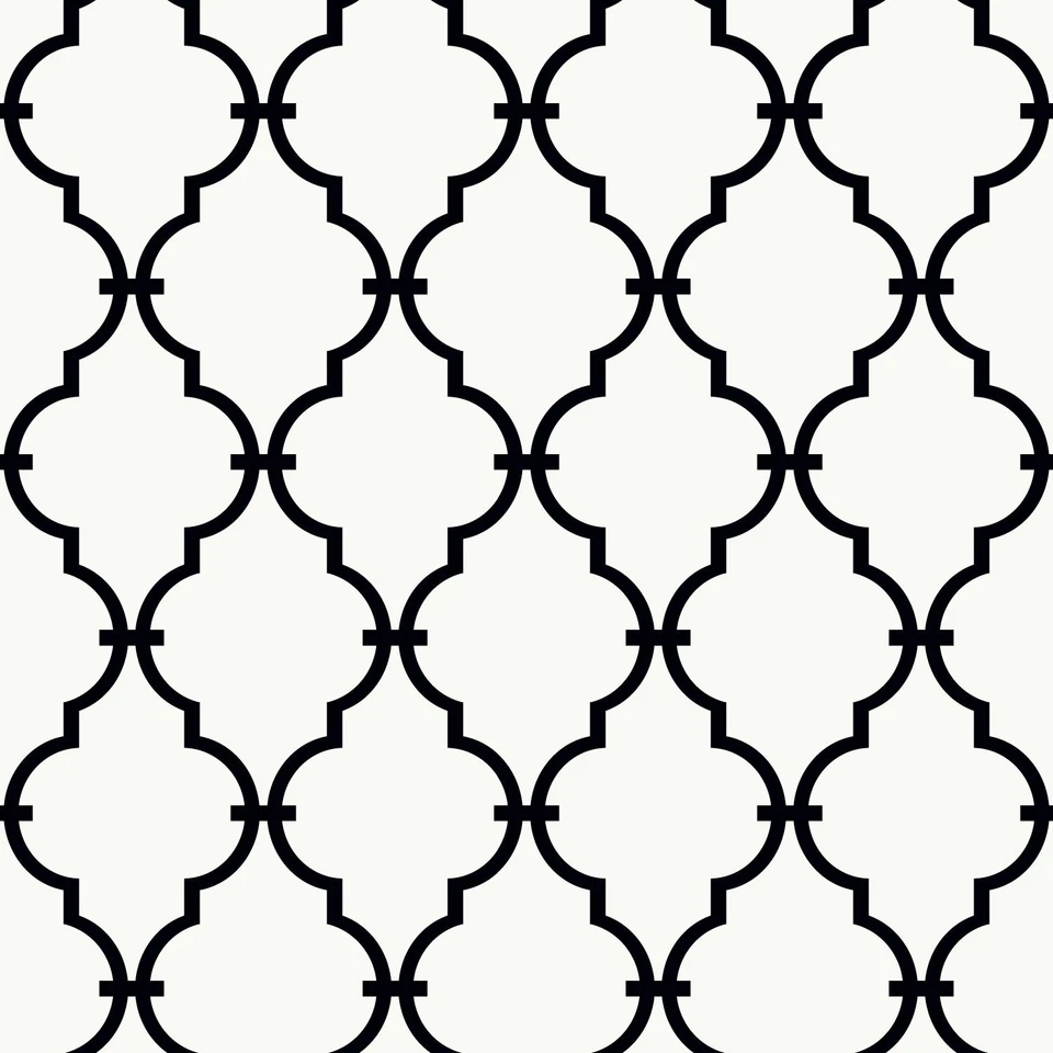 York Wallcoverings YS9100 Black and White Modern Trellis Wallpaper