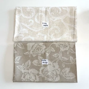 Cotton Floral Beige Cream Fabric Pattern Job Lot Upholstery Sew 1m - Picture 1 of 7
