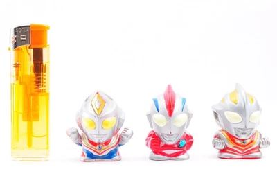 Bandai Ultraman Vinyl Finger Puppet 3pc Set Dyna Flash Type / Nice / Gaia Japan - Image 1 of 4