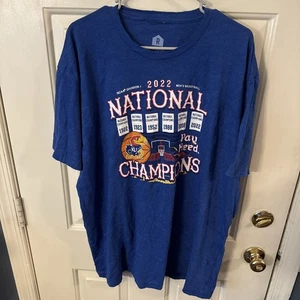 2022 National Champion Kansas Jayhawks 2xl Shirt - Picture 1 of 5