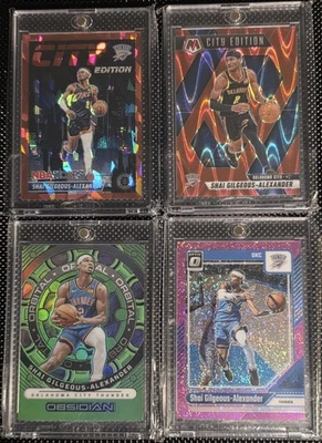 Lote de 4 cartas Shai Gilgeous-Alexander 1/299 1/275 1/99 1/25 - Imagem 1 de 4