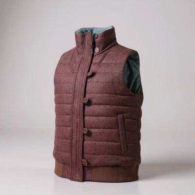 Chaleco rojo burdeos aislado de Patagonia para mujer Talla mediana Gris forrado con cremallera y botón Foto 1 de 4