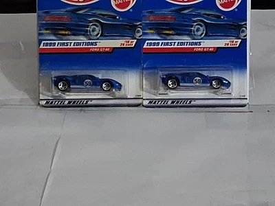 Hot Wheels 1999 First Editions Blue Ford GT-40 #921 Lot Of 2 B21 - Image 1 of 4