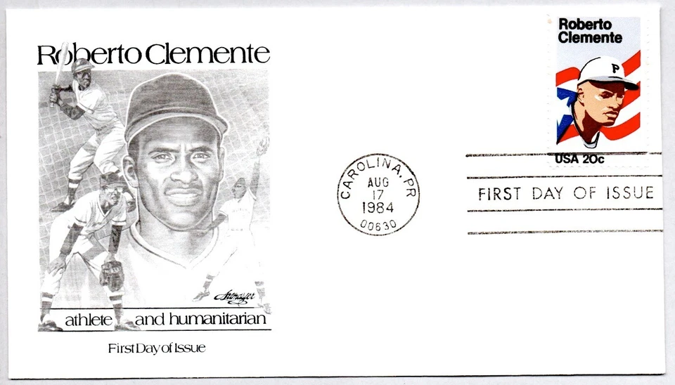 #2097 ROBERTO CLEMENTE PIRATES BASEBALL ALLSTAR FDC, CAROLINA PUERTO RICO CANCEL - Image 1 of 1