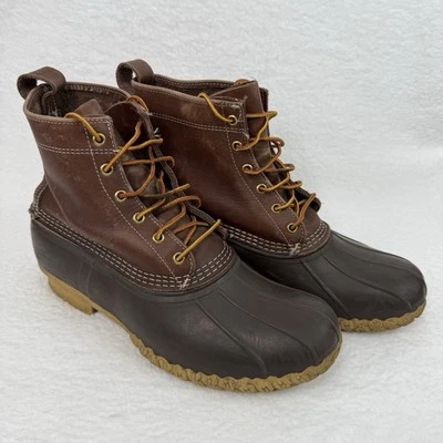 Botas LL Bean Rain Duck de Colección Hechas en Maine EE. UU. Para Hombre Talla 13 Marrón Oscuro Marrón Foto 1 de 4