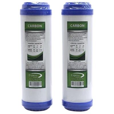 (2) Express Water 2.5" x 10" Reverse Osmosis GAC Carbon Water Filter, RO - Image 1 of 3