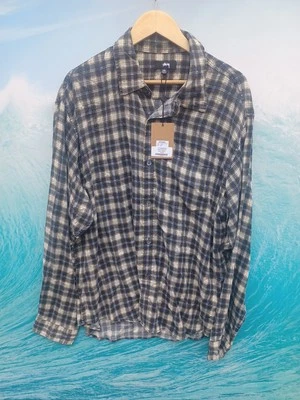 Stussy черный желтый Mathew Bailey клетку фланель длинным рукавом рубашка размер XXL #0156 - Изображение 1 из 4