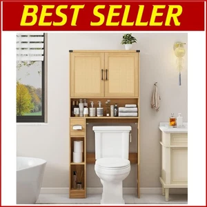 Armario ajustable sobre el inodoro con puertas de granero - Elegante organizador de baño - Imagen 1 de 10