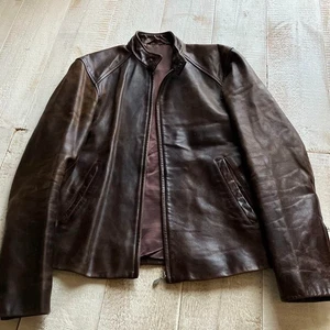 Vintage Paul Smith Leather Riders Jacket Size M Brown Horse Leather -From Japan- - Picture 1 of 15