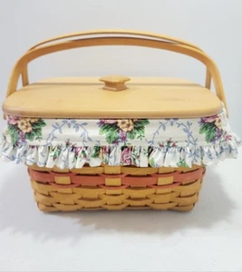 1997 Longaberger Mothers Day Timeless Memory Basket  Protectors Liner Lid Tie-on - Picture 1 of 11