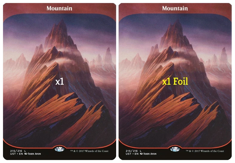 MTG 2x Unstable UST Mountain (1 Foil & 1 Reg) MINT - Image 1 of 1