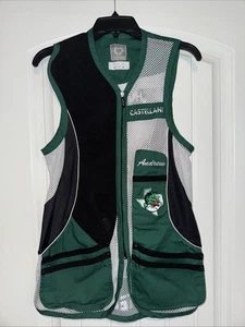 Castellani Shooting Vest Size 36 Green Black  - Picture 1 of 12