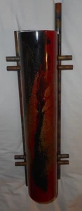 Mundgeblasenes Glas & Kupfer Zen Licht rot/schwarz/gold Batterie LED Licht enthalten - Bild 1 von 5