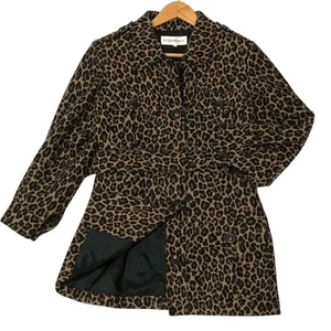 Yves Saint Laurent Langer Mantel Gr. 36 Damen Leopard mit Gürtel Vintage Authentic - Bild 1 von 24